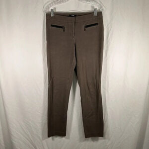 Alfani Dress Pants Women's 6 Grey Zip Pockets Mid Rise Cotton Blend